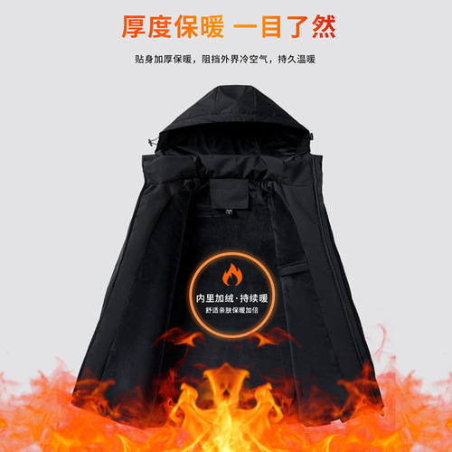 Men's Autumn/Winter 2024 New Arrival Padded and Thick Loose Casual Hooded Jacket Warm Jacket Outerwear
