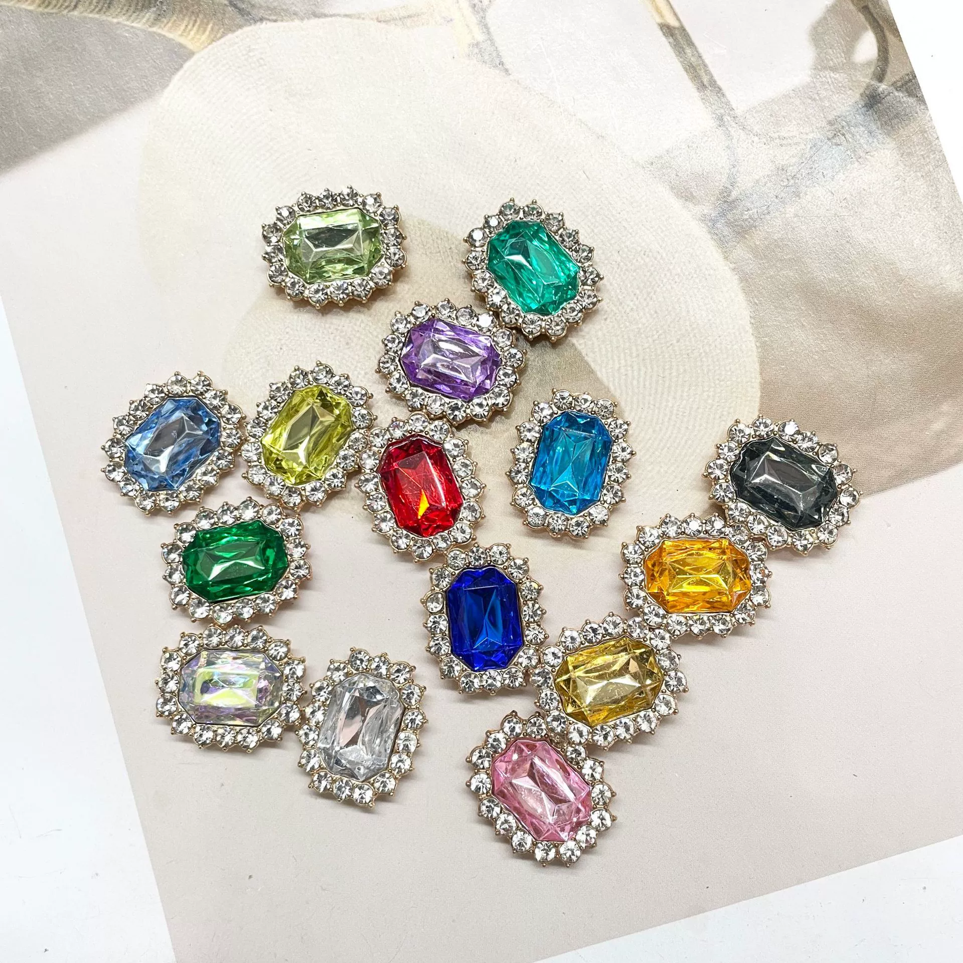 Корейские аксессуары для волос ручной работы DIY лук Квадратные аксессуары для волос головной убор алмазная пряжка ювелирные аксессуары кристалл драгоценный камень алмазная пряжка