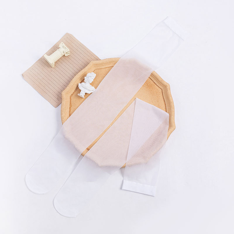 Calcetines delgados de las mujeres del verano sobre la rodilla transparente en blanco y negro sexy pierna que forma calcetines estilo JK color sólido ins moda estudiante Calcetines