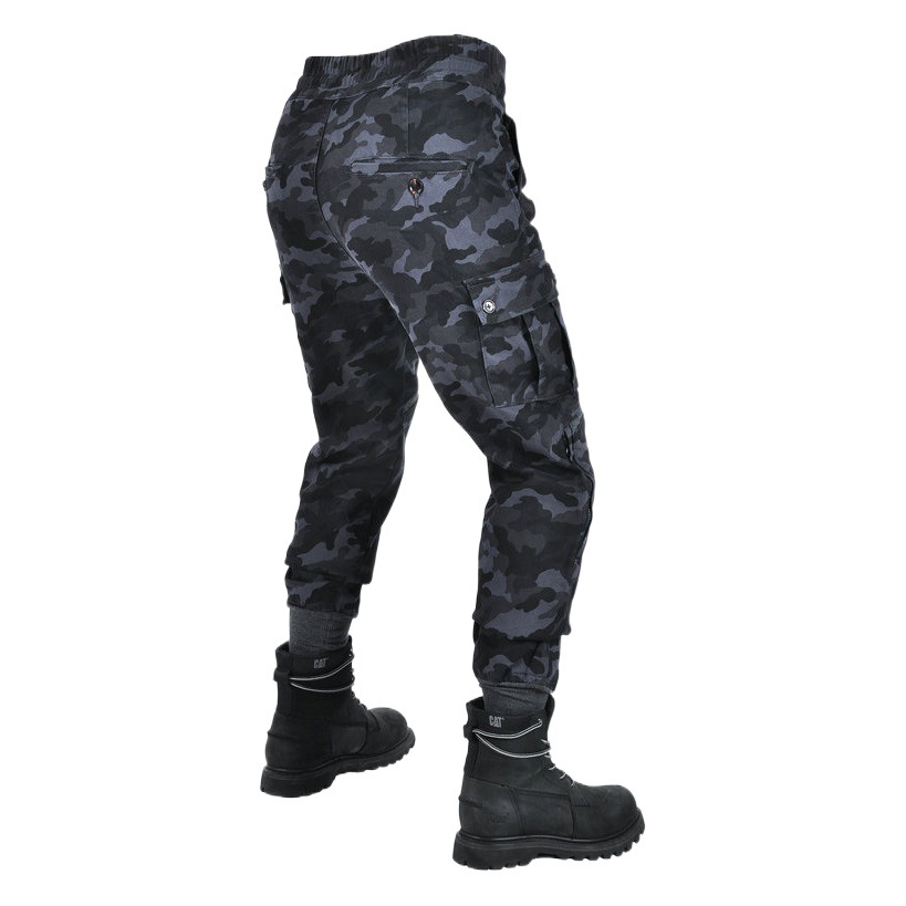 Pantalones de montar motocicleta casual motocicleta kevlar resistente a la caída a prueba de viento jeans hilo corsé pantalones pie camuflaje overoles