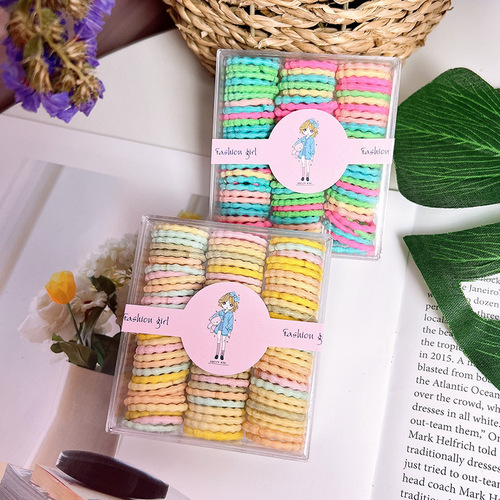 Children's elastic hair ties, non-hair damaging, colorful, for girls, baby hair accessories, hair bands, cute, hair accessories for girls, package