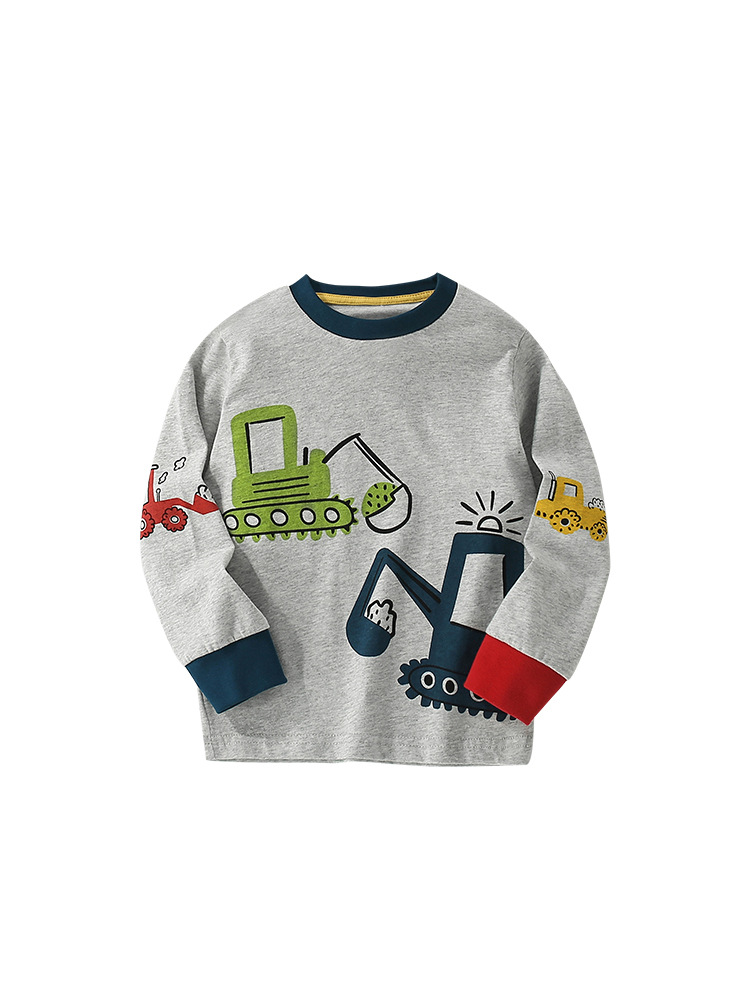 Malwee transfronterizo camiseta de niños primavera y otoño nuevo estilo europeo y americano de niños de cuello redondo camiseta de manga larga camiseta de base casual chaqueta
