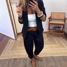 2026春款亚马逊新款女装欧美休闲通勤西装套装