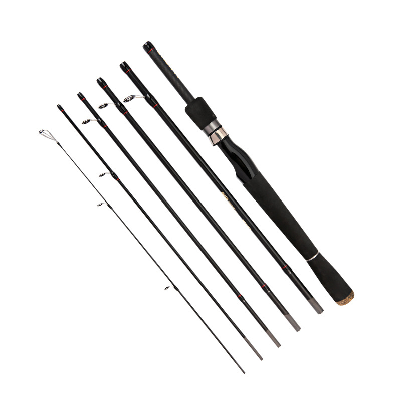 Zhenyi Baja de carbono multi-nodo Luo Ya rod 1.8 2.1 m boca levantada golpear negro ML ajuste contracción de la boca 41 cm