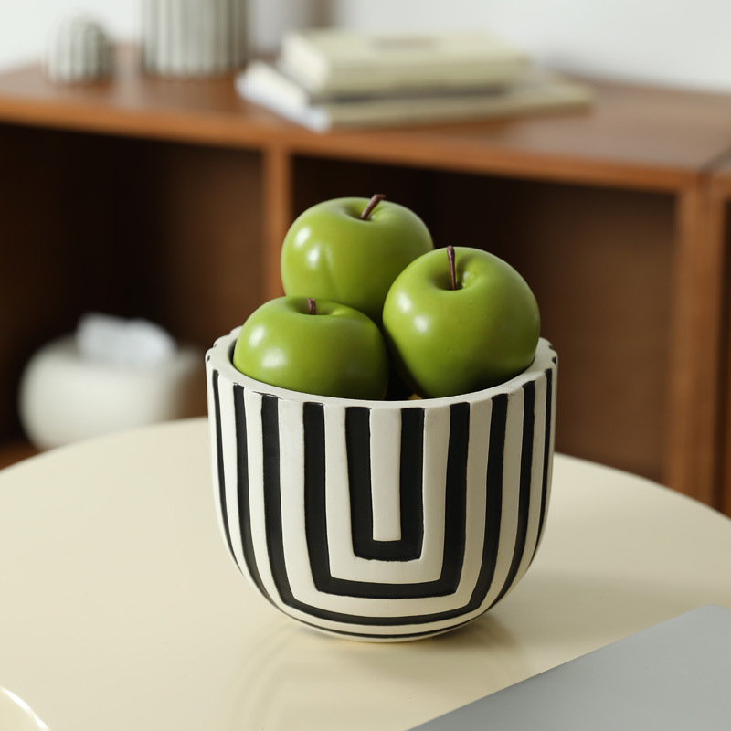 Tazón de fruta de cerámica creativa de alto valor de estilo nórdico, tanque de almacenamiento y almacenamiento minimalista moderno, decoración suave de la sala de estar