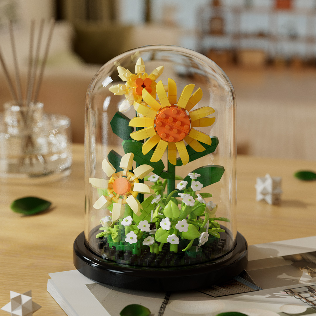 Caja de flores compatible con palabras clave de alta rosa bloques de construcción buquete de flores inmortales juguetes de ensamblaje ornamentos hechos a mano regalos de Año Nuevo