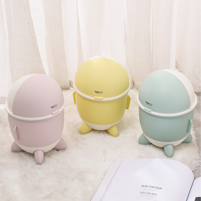 Desktop Rocket Trash Can Simple Creative Flip Mini Children's Student Paper Basket Office Debris Storage Bucket Wholesale
