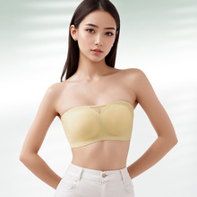 定做贴牌可拆卸无肩带内衣女桔感杯抹胸防滑聚拢无痕防走光裹胸女