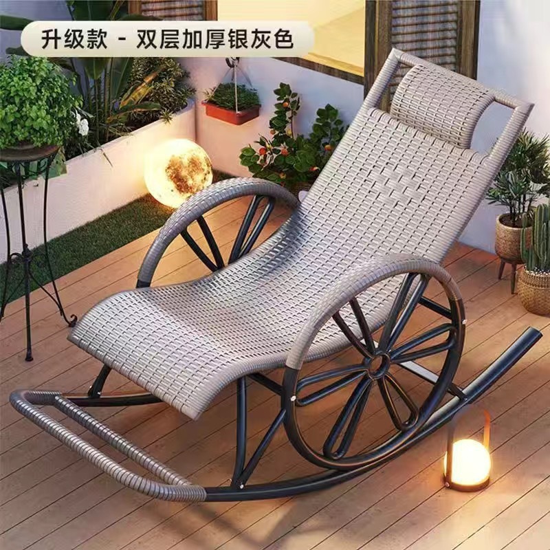 Silla de mecedor silla de caña silla de almuerzo para adultos balcón casero ocio para dormir sala de estar silla de relajación especial para ancianos