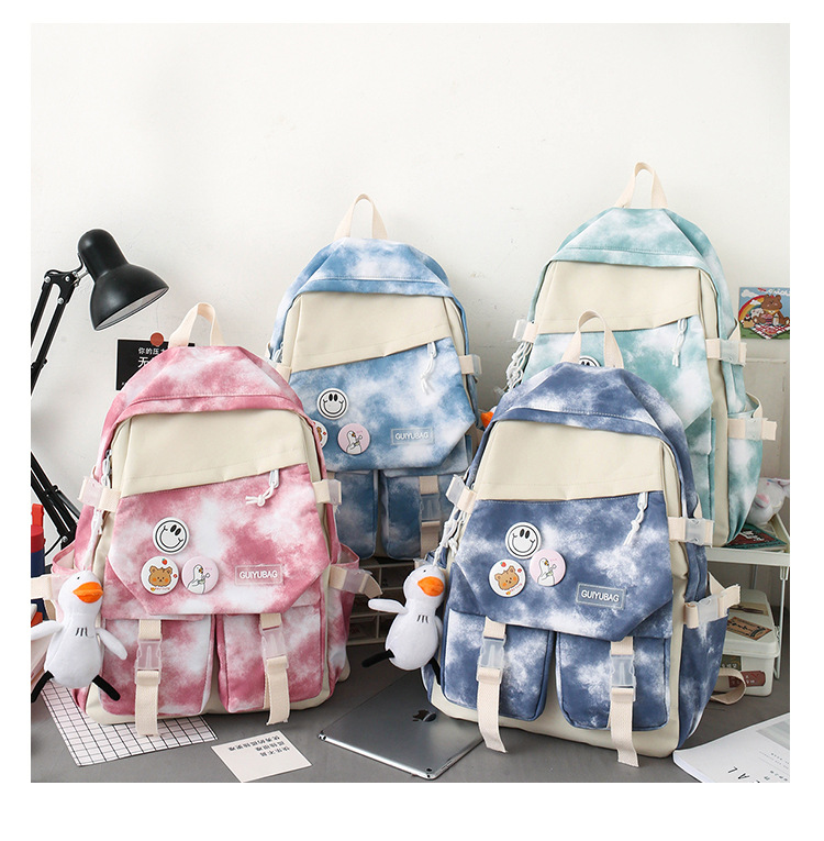 Fashion Tie-dye Large Capacity Canvas Bag Five-piece Set Wholesale Nihaojewelry display picture 18
