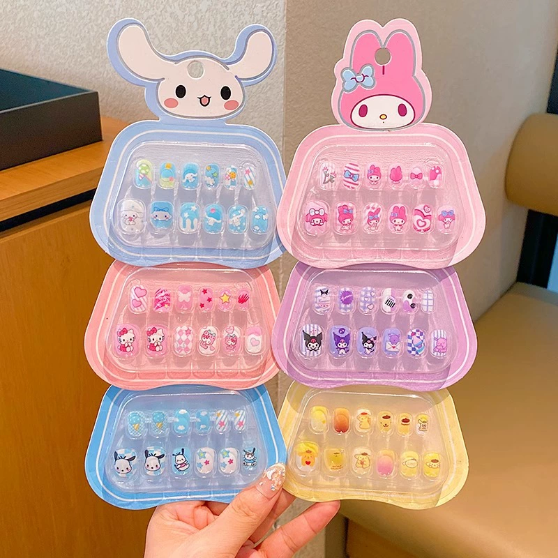 Детские мультяшные наклейки для ногтей Sanrio 2026: Новые наклейки для ногтей с Мелоди, Синаморилом и Куроми, аксессуары для нейл-арта