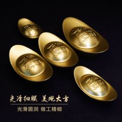 Copper ingot size decorative accent for windowsill home decor, wealth position display, simulated worship item, gold ingot craft product