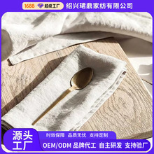 跨境爆款水洗皱全棉风餐巾口布婚礼餐厅宴会餐垫简约布艺餐巾