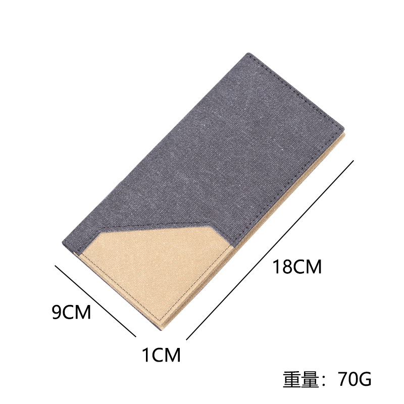 Nueva cartera de lona de hombre larga cartera de denim cartera de tarjeta de hombre cartera de cuero multicapa bolsa de traje para hombres
