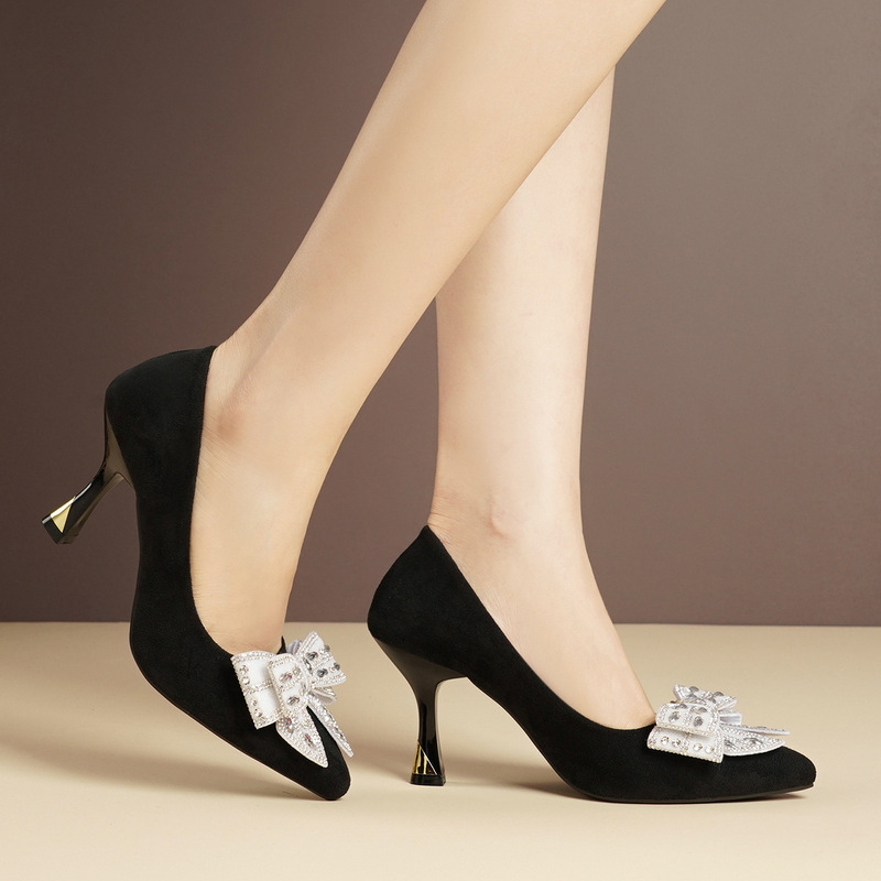 Cross-Border Amazon Independent Site Hot-Selling Women's High Heels, Commuter Style, Rhinestone Evening Shoes, All-Season Mixed Batch, In-Stock Dropshipping