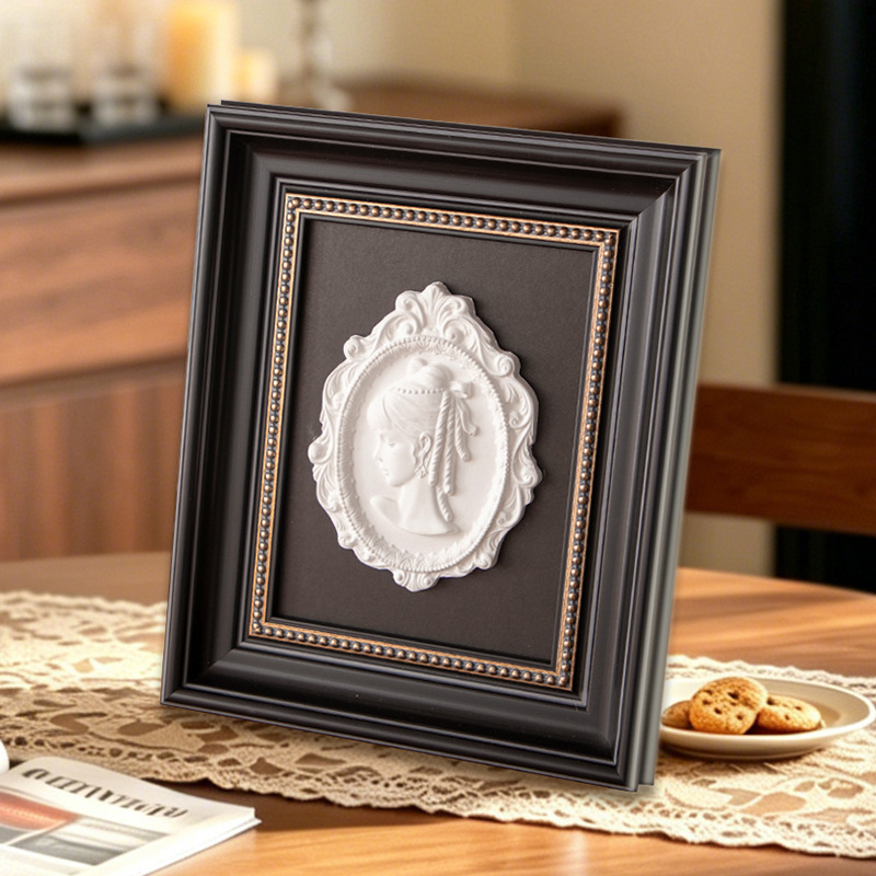 Ins Venus David Plaster Statue Retro Relief Home Decoration Ornaments Three-Dimensional Photo Frame Display Stand Retro Photo Frame