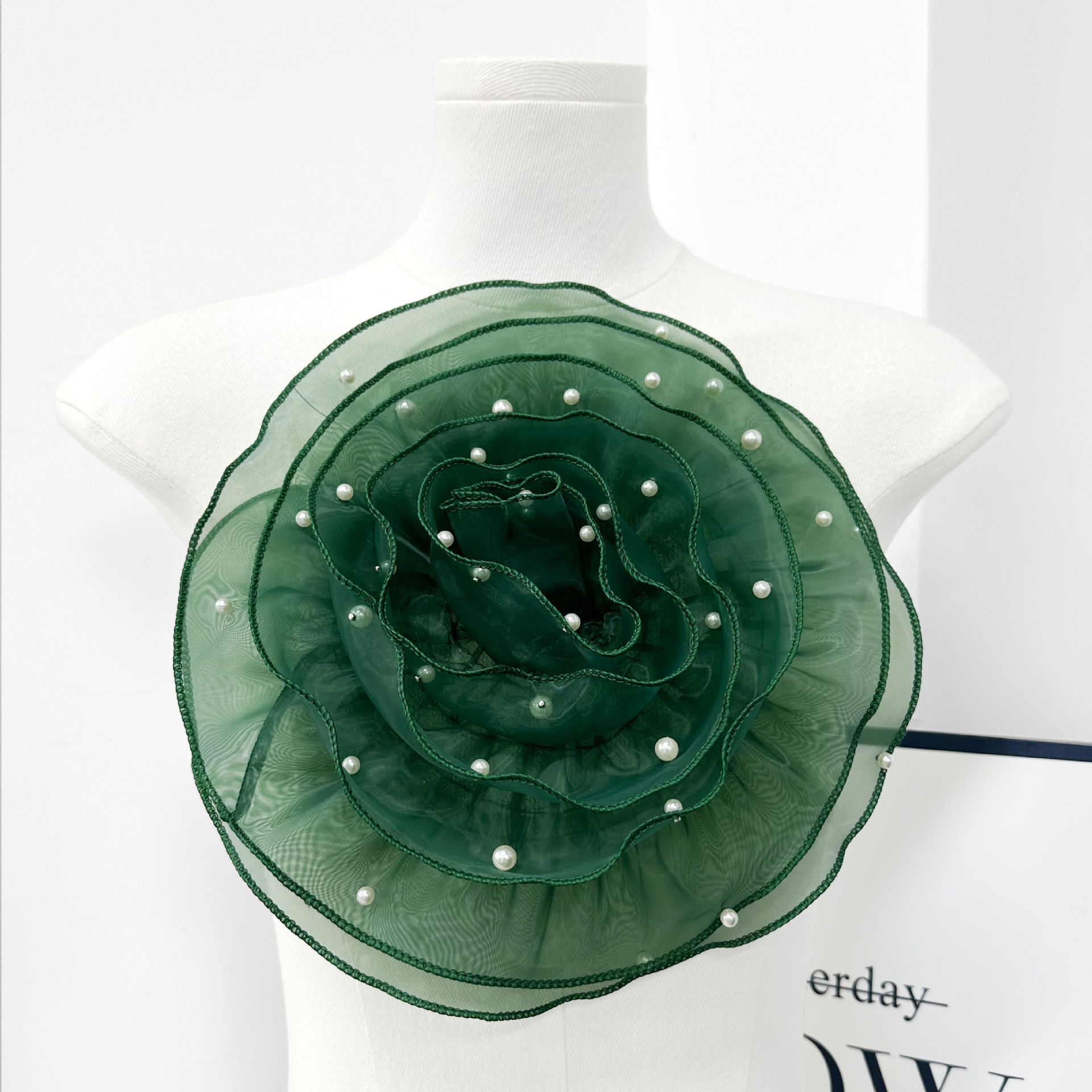 Ogan perla multicapa estereoscópica flor de pecho vestido de boda falda decoración decalco accesorios boutique conjunto completo
