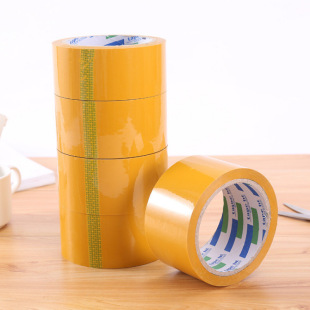 Special Packaging and Sealing Tape Yellow 50m Yiwu Wholesale Factory Spot Large Transparent Tape Express Logistics