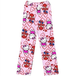 New Foreign Trade Cartoon Fleece-Lined Walking Pajamas for Women Autumn and Winter Flannel Loose New Home Casual Warm Pants
