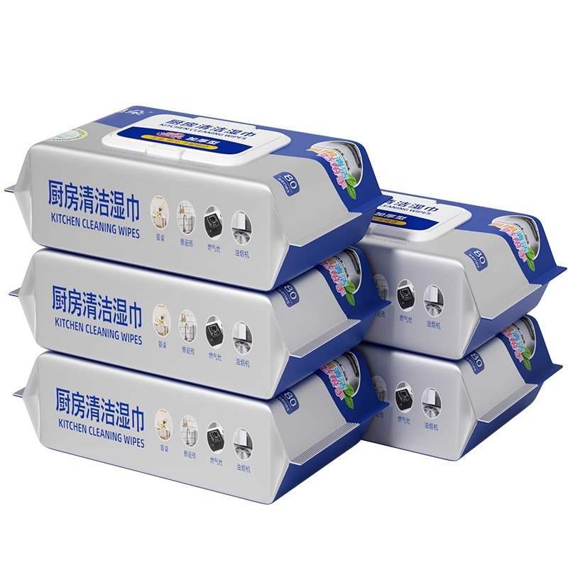Kitchen Wipes to Remove Oil Stain Household Disposable Cleaning to Remove Heavy Oil Stain Range Hood Wet Tissue Wholesale
