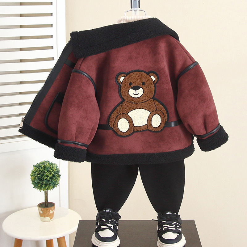 Chaqueta para Niños 6723, Otoño-Invierno 2026, Nuevo Modelo, Ropa de Invierno para Bebés con Cuero y Piel Integrados, Forro Polar y Diseño Moderno image 7