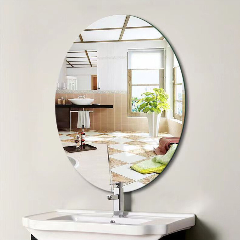 Oval espejo de baño Baño montado en la pared pasta de lavado de cara al por mayor de lavado de manos espejo colgante de pared espejo redondo pieza colgante lavabo