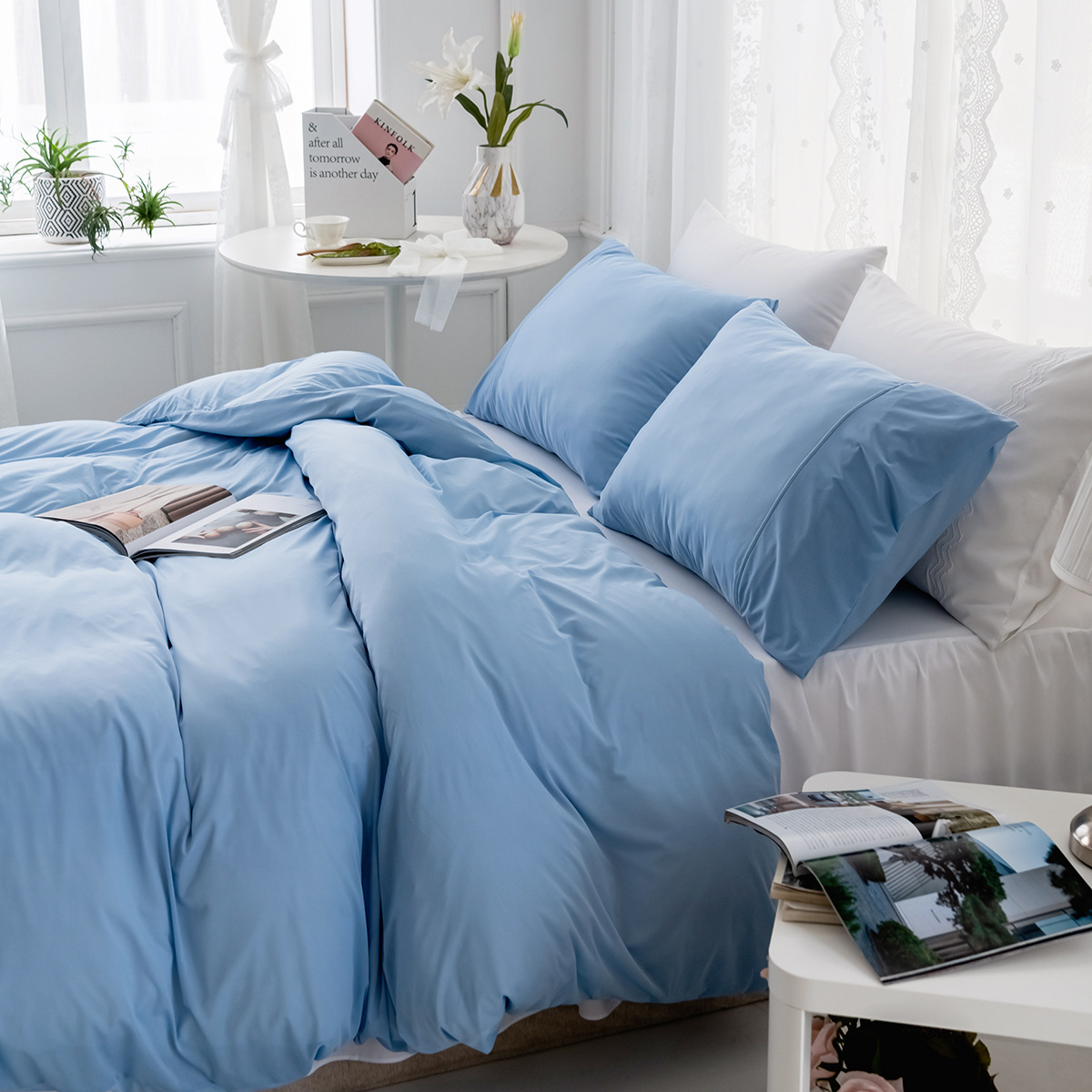 亚马逊夏季新品出口跨境床上用品冰丝凉感三件套被套套件