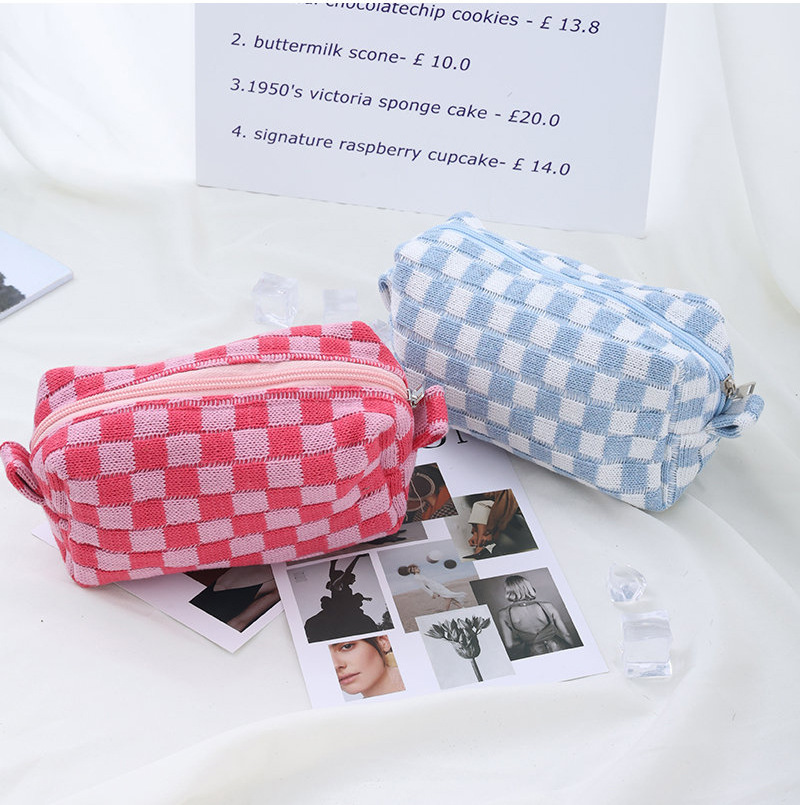 Plaid Polyester Class Learning School Korean Style Pencil Case display picture 1