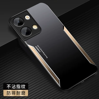 金属刀锋适用opporeno9手机壳reno9pro新款高端黑9pro+男磨砂