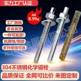 304不锈钢化学螺栓膨胀化学锚栓药剂M8M10M12M14M16M18M20M24M30