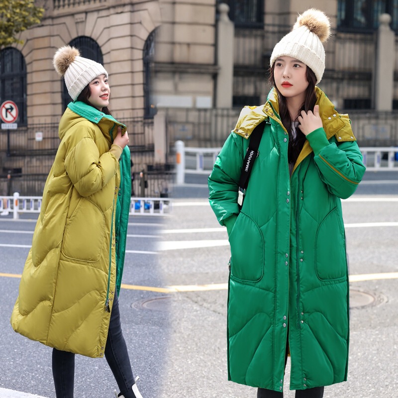 Down cotton-padded jacket for women 2022 autumn and winter new mid-length over-the-knee couple wear double-sided thickened cotton-padded jacket coat Down cotton-padded jacket for women 2022 autumn and winter new mid-length over-the-knee couple wear double-sided thickened cotton-padded jacket coat