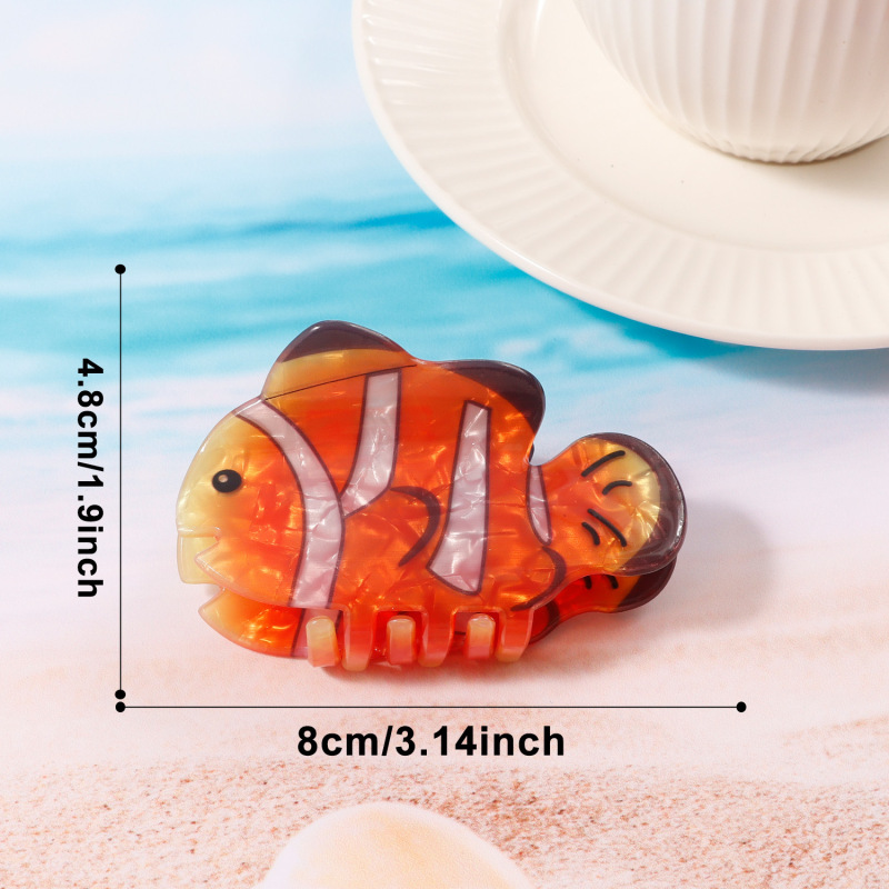 戈蕾思饰品缤纷海洋生物高级感抓夹水母海星后脑勺发夹鲨鱼夹发饰|undefined