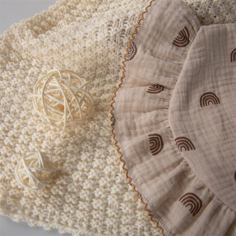 360 grados para aumentar la pequeña toalla de saliva de flores, collar falso, bata, gaza de algodón, tipo A, delantal de encaje para bebés