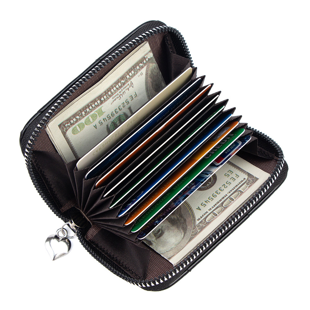Hot sale nuevo simplista dulce amor universal cremallera multi tarjeta bolsa de tarjetas de órgano estudiantes en una bolsa de cambio para mujeres