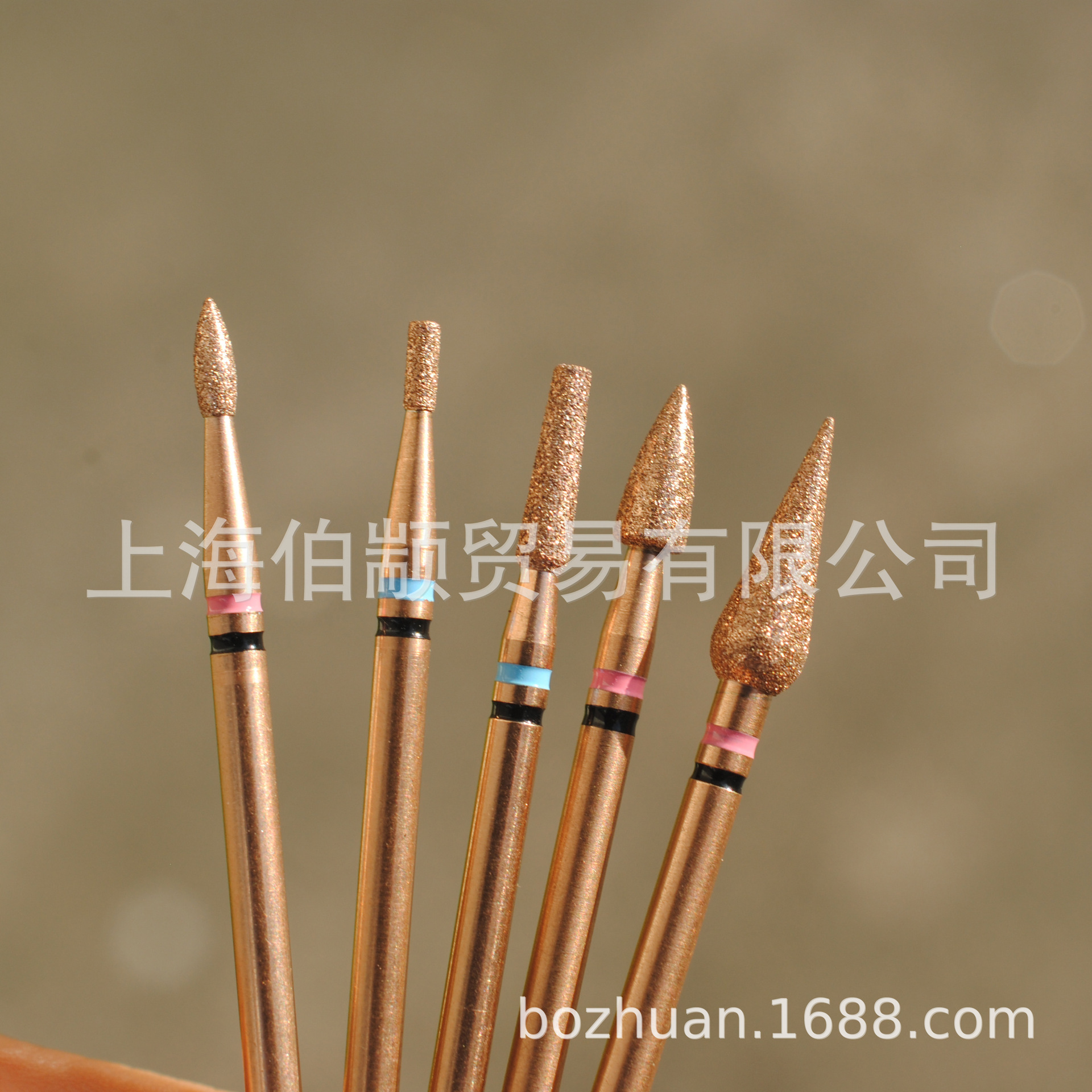 Second Generation Nano-Plated Rose Gold Double-Ring Nail Polishing Head with Front-Mounted Russian-Style Grinding Head for Removing Dead Skin with Diamond
