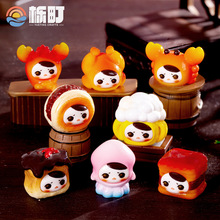 可爱中式美食馆毕奇微景观摆件 diy装饰品盲袋树脂工艺品小摆件