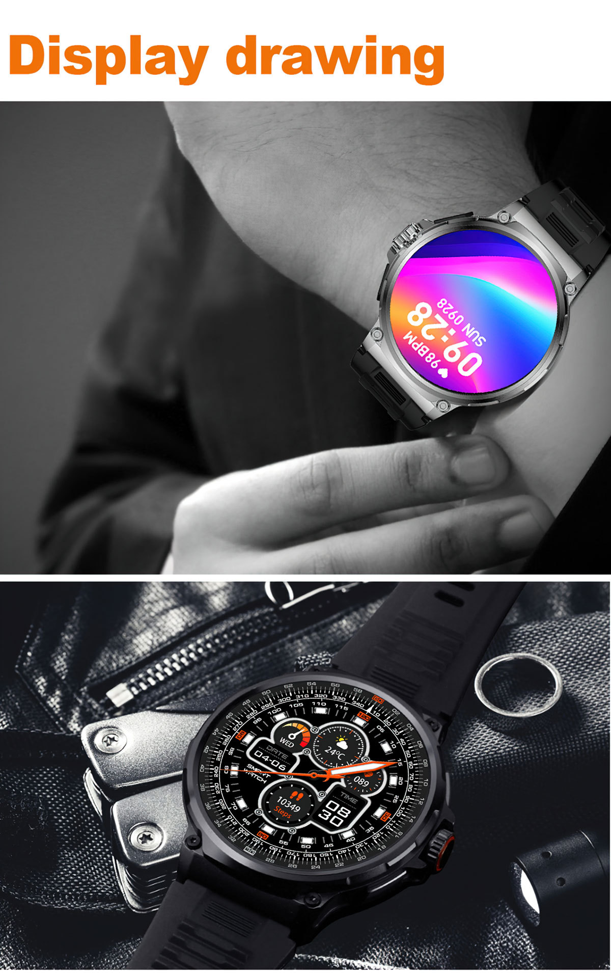 New V69 Bluetooth call smartwatch with 360*360 large screen, heart rate, blood oxygen and multi-activity smartwatch undefined