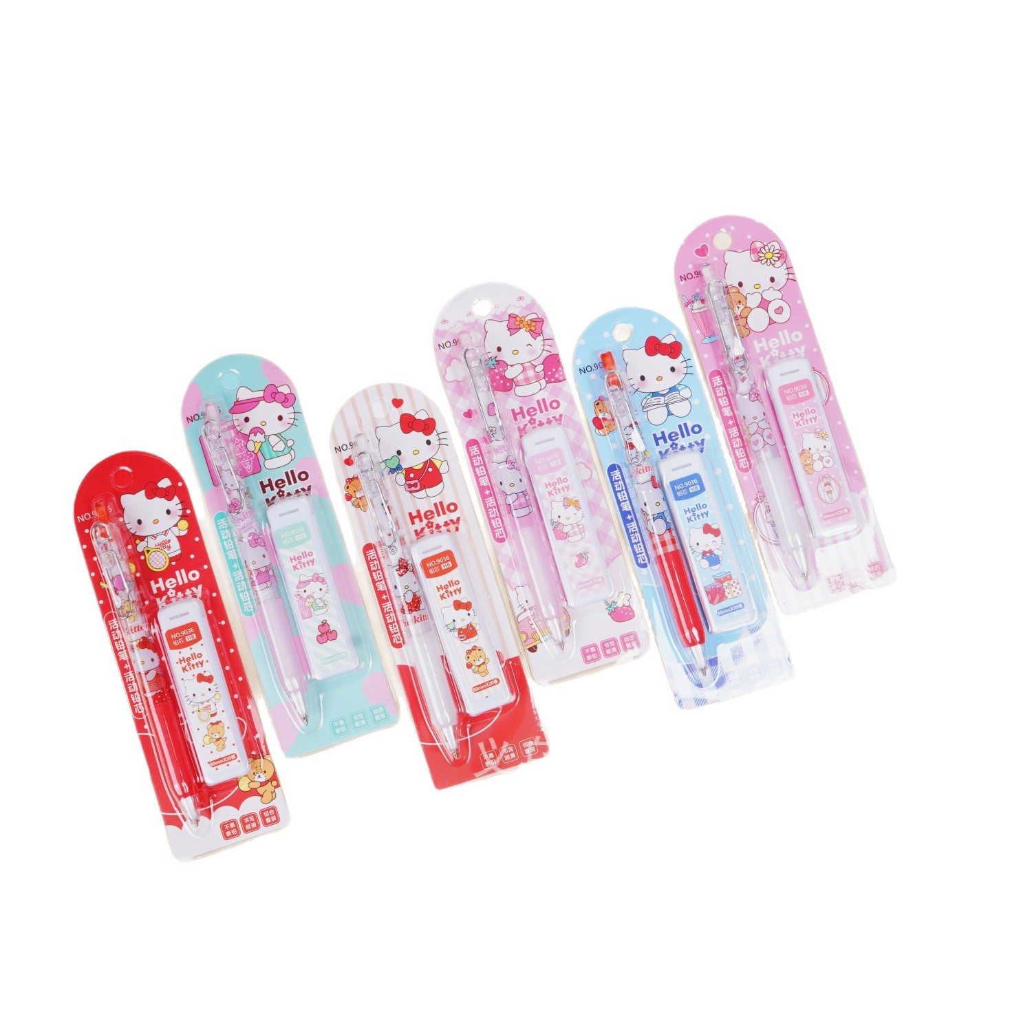 Automatic Pencil Set Hello Kitty, cartoon mechanical pencils, creative multi-character gift set