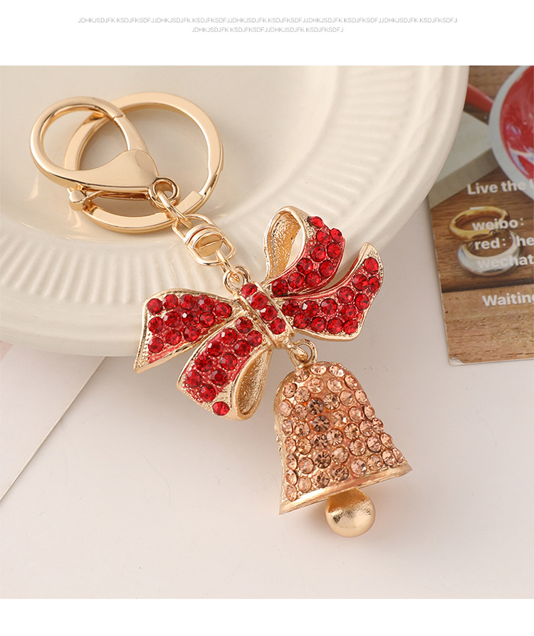 European Style Alloy Bell Christmas Unisex Bag Pendant Keychain display picture 8