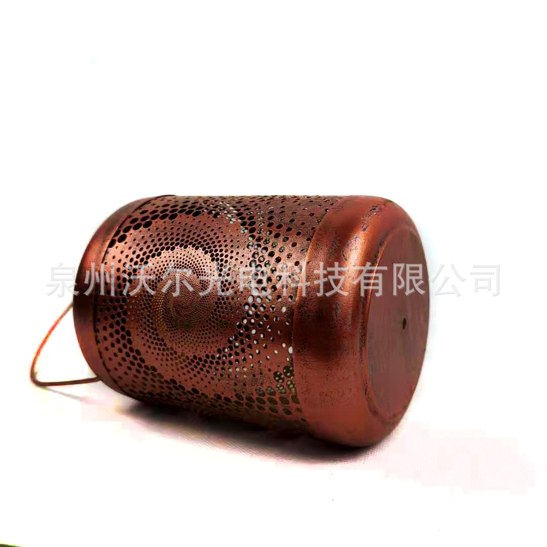 热销 花园太阳能LED镂空螺旋星空复古灯 庭院装饰灯 草坪灯手提灯