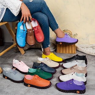 S 632 Stitched Rubber Sole Soft Leather Shoes �p��ܛƤ��Ь