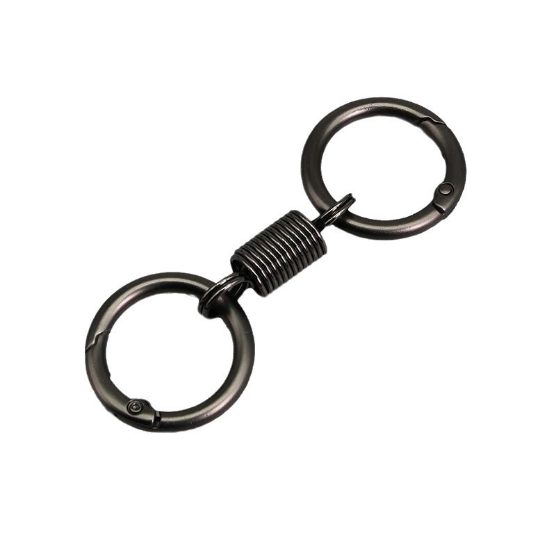 Llavero de Cintura con Doble Anillo y Resorte de Metal