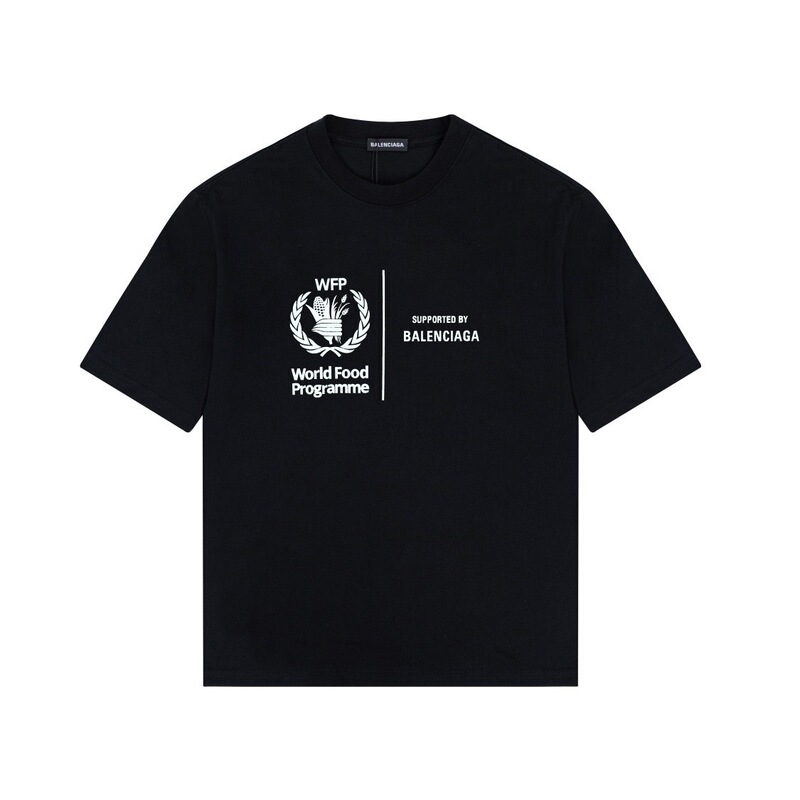 パリハイバージョンBファミリーTシャツ25s春夏新作ヘビーコットンラウンドネック半袖Tカジュアル万能男女同型|undefined