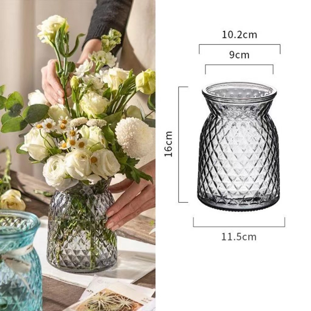 Simple moderno florero de cristal al por mayor hidropónico arreglo floral flor seca hidropónico rábano verde hogar sala de estar decoración adornos