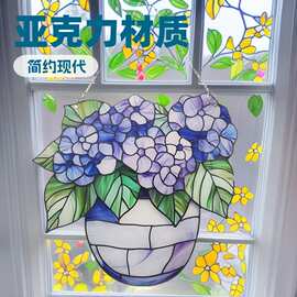 工厂直发批发价跨境热卖Hot榜单亚克力装饰画盆栽花卉挂饰
