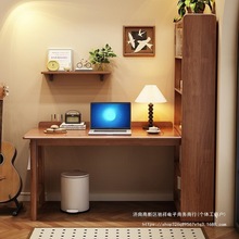 实木转角书桌书架一体桌卧室拐角电脑桌书柜组合写字台家用办批发
