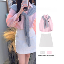 减龄穿搭一整套2024慵懒风多巴胺钓系约会裙连衣裙子女夏季两件驰