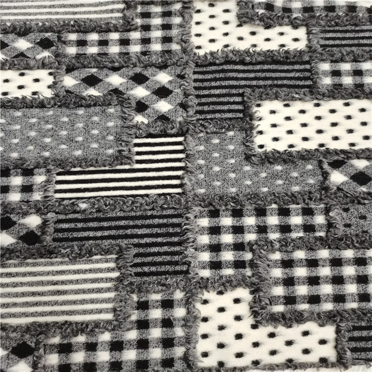 In stock woolen stitching beggar patch autumn and winter clothing home textile blanket fabric