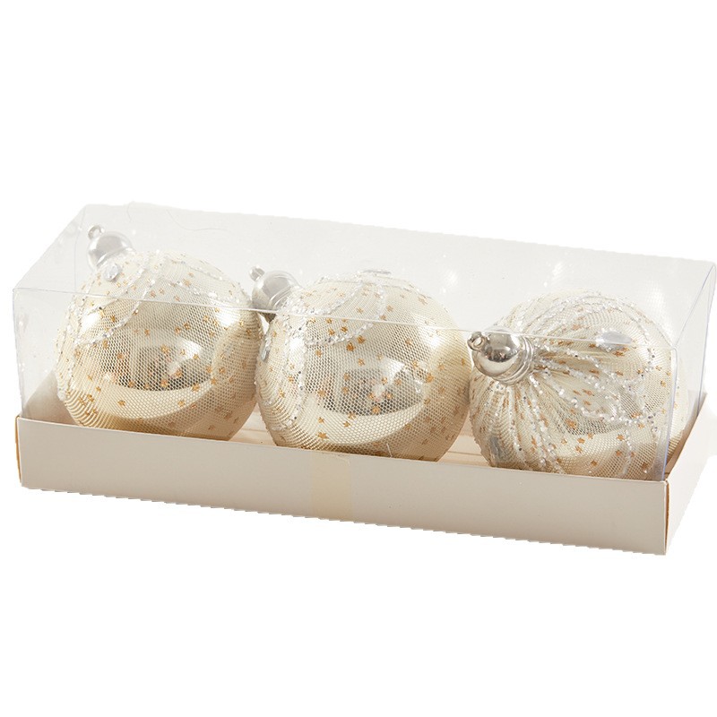 Bola Navideña Decorativa Galvanizada 8cm de PVC Galvanizado para Árbol de Navidad