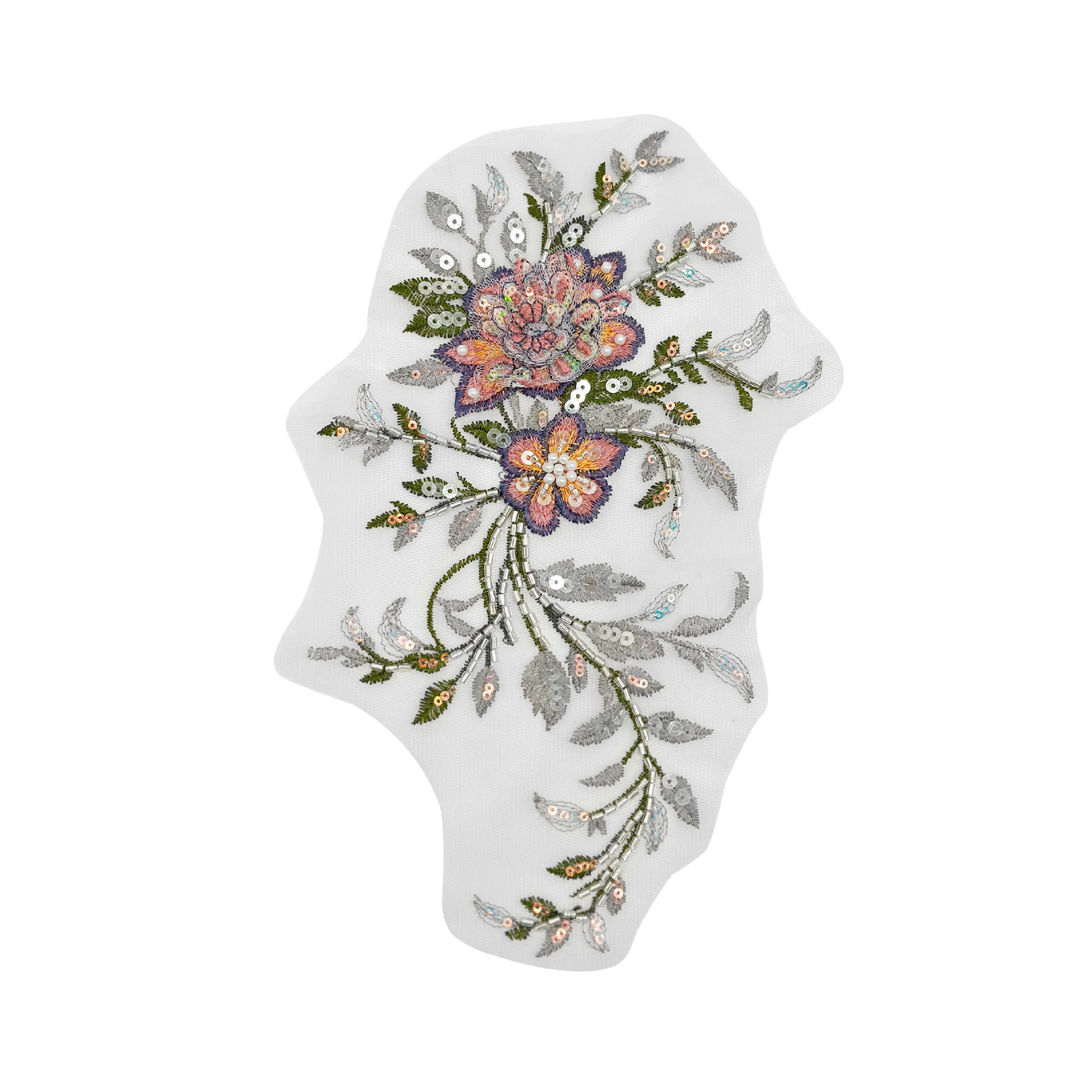 Hijo de malla hermoso bordado flor de tela multi-color opcional ropa vestido accesorios de decoración de ropa infantil image 9
